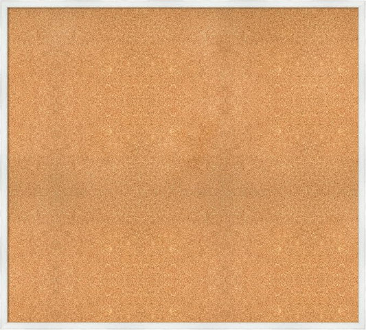 Amanti Art Natural Cork Board for Wall, 37x41 Vision Board with White Frame, Oversize Corkboard Office Decor for Home Organization, Country Rustic Corkboard Pinboard to Display Items for Home-DeskLoop Office