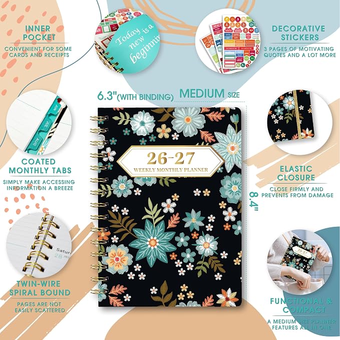 Planner 2026-2027 Weekly and Monthly Calendar Planner Jul 2026-Jun 2027 | - Image 5