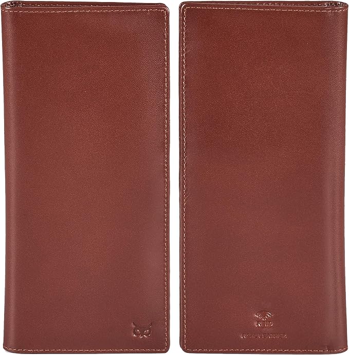 Long Wallet for Men Women Real Leather Bifold RFID Stylish Slim Handmade 2 ID - Image 5