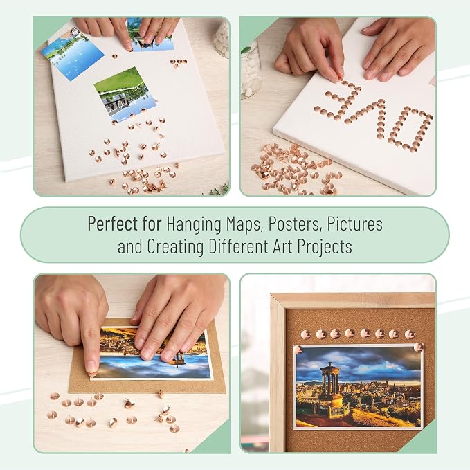 Mr. Pen- Thumb Tack, 500 Pack, Rose Gold, Flat Push Pins Bulk | Metal Roundness - Image 3