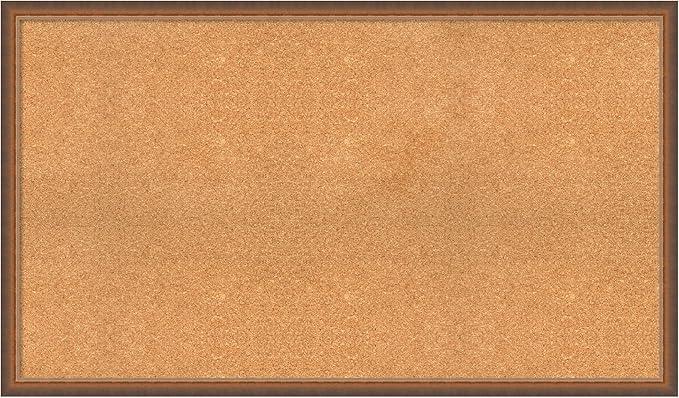 Amanti Art Natural Cork Board for Wall, 28x48 Vision Board with Bronze Frame, Oversize Corkboard Office Decor for Home Organization, Modern Corkboard Pinboard to Display Items for Home Organization-DeskLoop Office