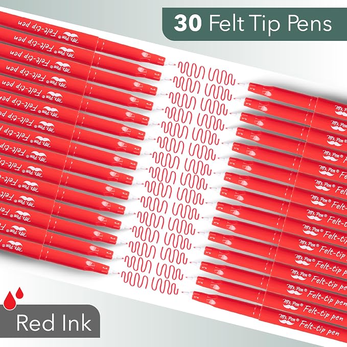 Mr. Pen- Felt Tip Pens, 30 Pack, 0.7 mm, Fast Dry | No Smear, Planner Markers - Image 2