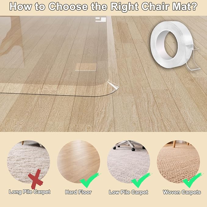 MESAILUP Beveled Edge Office Chair Mat - Image 9