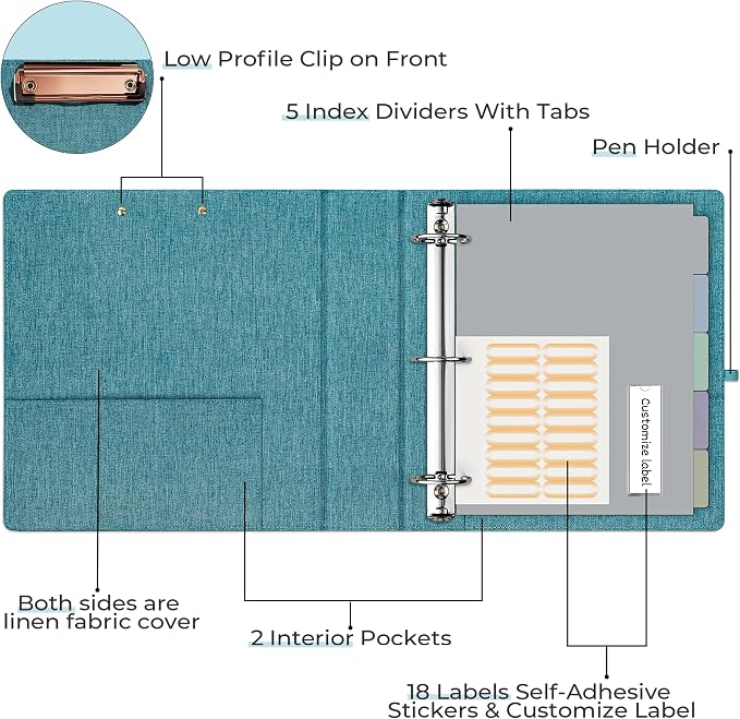 EYROZILL 3 Ring Binder 2 Inch, Binder - Image 2