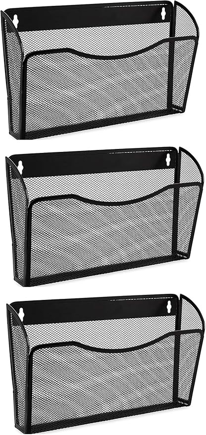 EASEPRES 3 Single Pocket Mesh Hanging File Organizer, Vertical Wall Mounted by EASEPRES