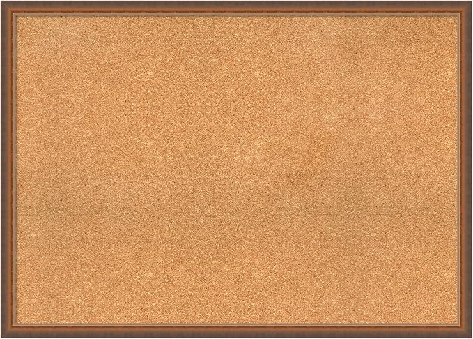 Amanti Art Natural Cork Board for Wall, 30x42 Vision Board with Bronze Frame, X-Large Corkboard Office Decor for Home Organization, Modern Corkboard Pinboard to Display Items for Home Organization in-DeskLoop Office