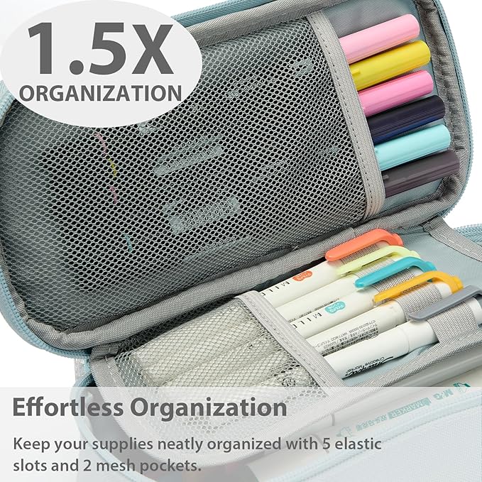 Pencil Case Pouch Box Bag School Supplies Girls Boys Kids, Cute Preppy Stuff Large Big Capacity Aesthetic Pen Organizer, Back to College Stationary, Pink, Classic Stlye, 1800ml-DeskLoop Office