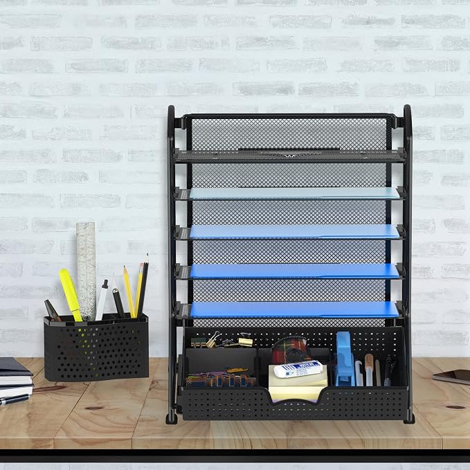 Simple Houseware 6-Tier Desk Document File Tray Organizer - Image 9