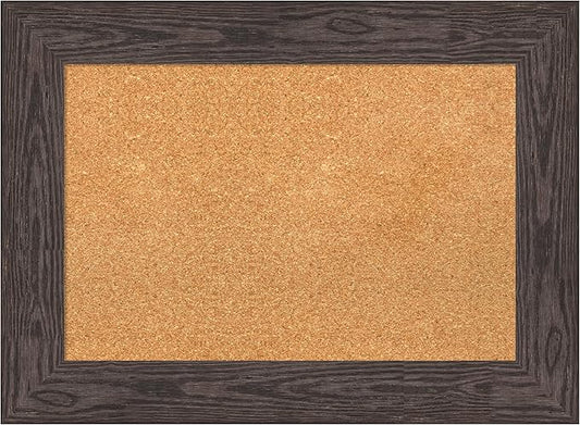Amanti Art Natural Cork Board for Wall, 22x30 Vision Board with Black Wood Frame, Medium Corkboard Office Decor for Home Organization, Country Rustic Corkboard Pinboard to Display Items for Home-DeskLoop Office