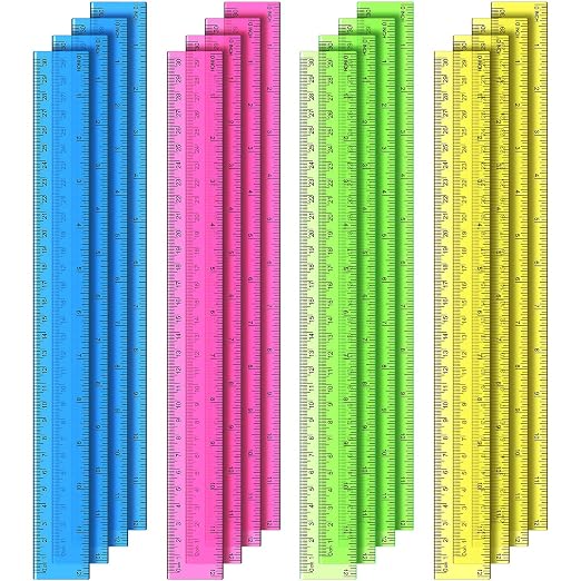 EBOOT 20 Pack Plastic Ruler 12 Inch Straight Flexible Ruler by eBoot