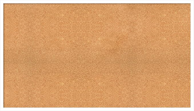 Amanti Art Natural Cork Board for Wall, 27x47 Vision Board with White Frame, Oversize Corkboard Office Decor for Home Organization, Modern Corkboard Pinboard to Display Items for Home Organization in-DeskLoop Office