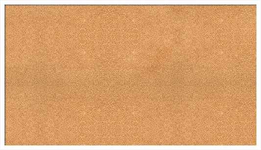 Amanti Art Natural Cork Board for Wall, 27x47 Vision Board with White Frame, Oversize Corkboard Office Decor for Home Organization, Modern Corkboard Pinboard to Display Items for Home Organization in-DeskLoop Office