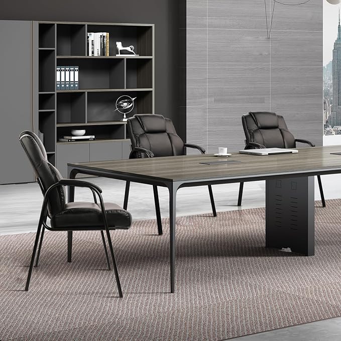 CLATINA Big & Tall 500 lb. Guest Chair, Leather Reception Chairs with Padded Arm Rest for Waiting Room Office Home and Meeting Conference-Black, 2 Pack-DeskLoop Office