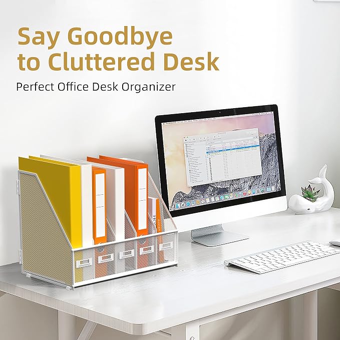DALTACK Desk Organizers Metal Magazine File Holder - Image 4