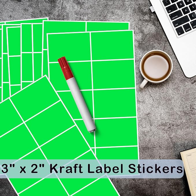 240 Pack Green Label Stickers, Large Name Labels - Image 3