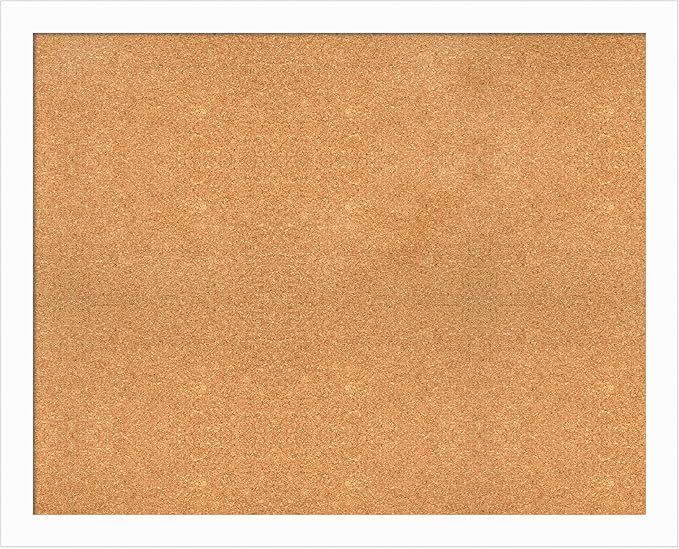 Amanti Art Natural Cork Board for Wall, 33x41 Vision Board with White Frame, X-Large Corkboard Office Decor for Home Organization, Casual Corkboard Pinboard to Display Items for Home Organization in-DeskLoop Office