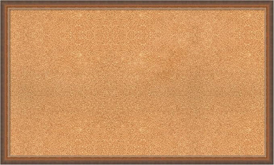 Amanti Art Natural Cork Board for Wall, 24x40 Vision Board with Bronze Frame, Large Corkboard Office Decor for Home Organization, Modern Corkboard Pinboard to Display Items for Home Organization in-DeskLoop Office