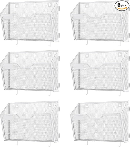 Docnest 6 Pack Hanging Wall File Holders, Mesh Wall Letter File Holder by DocNest
