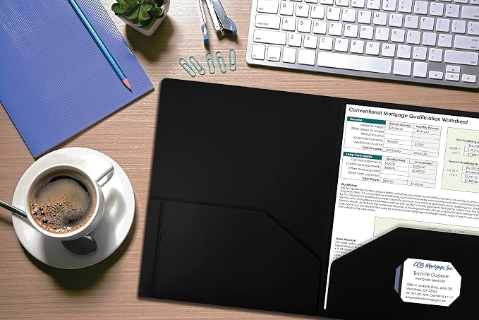 Better Office Products Heavyweight Plastic 2 Pocket Portfolio Folder, Letter - Image 2