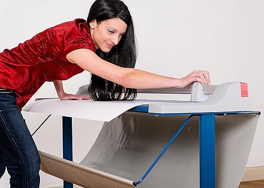 Dahle 446s Premium Rotary Trimmer w/Stand, 36" Cut Length, 25 Sheet Capacity, Self-Sharpening, Automatic Clamp, German Engineered Paper Cutter-DeskLoop Office