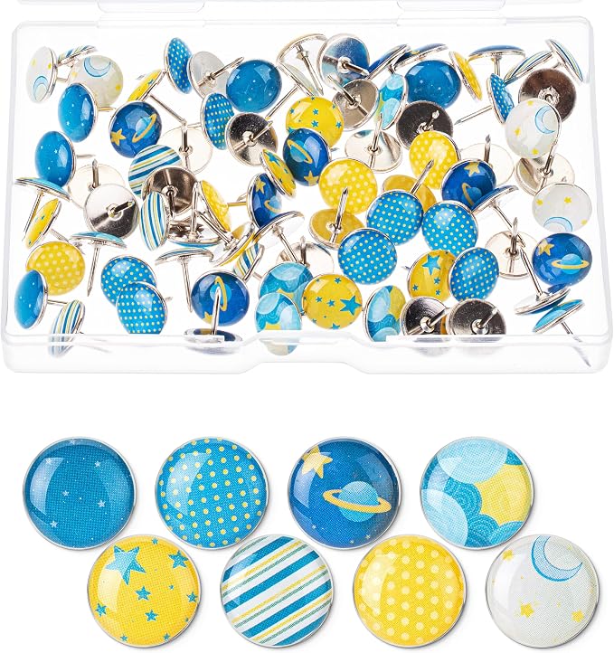 Mr. Pen- Decorative Push Pins, 8 Unique Designs, Sky Breeze | Cute Push Pins by MrPen