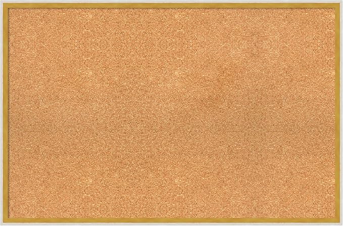 Amanti Art Natural Cork Board for Wall, 23x35 Vision Board with White Frame, Large Corkboard Office Decor for Home Organization, Modern Corkboard Pinboard to Display Items for Home Organization in-DeskLoop Office