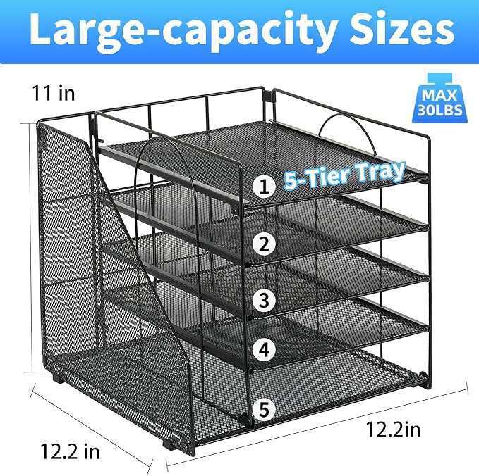 OPNICE 5-Tier Desktop File Paper Organizer, Desk Organizers and Accessories - Image 2