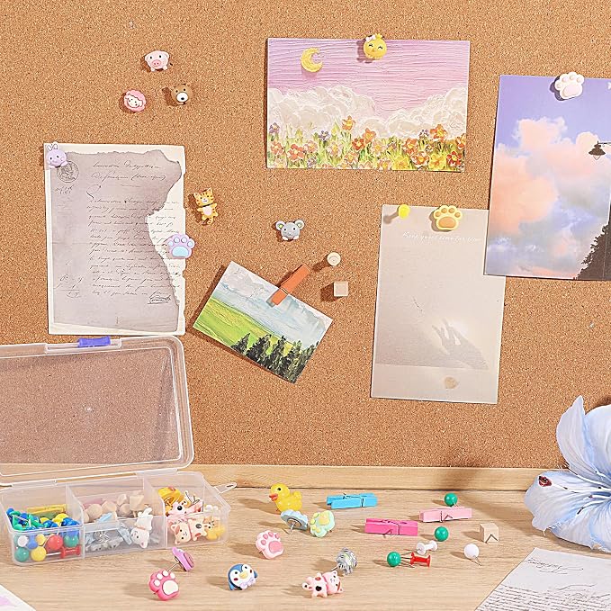 117 Pieces Push Pins Set Cute Thumb Tacks Decorative Push Pins - Image 5