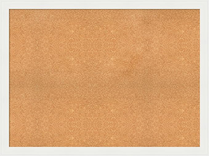 Amanti Art Natural Cork Board for Wall, 35x47 Vision Board with White Frame, Oversize Corkboard Office Decor for Home Organization, Casual Corkboard Pinboard to Display Items for Home Organization in-DeskLoop Office