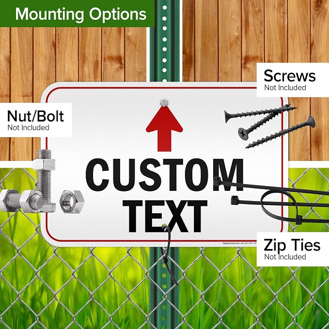 Custom Arrow Directional Sign, 12x18 Inches, 3M EGP Reflective, Rust Free .063 - Image 5