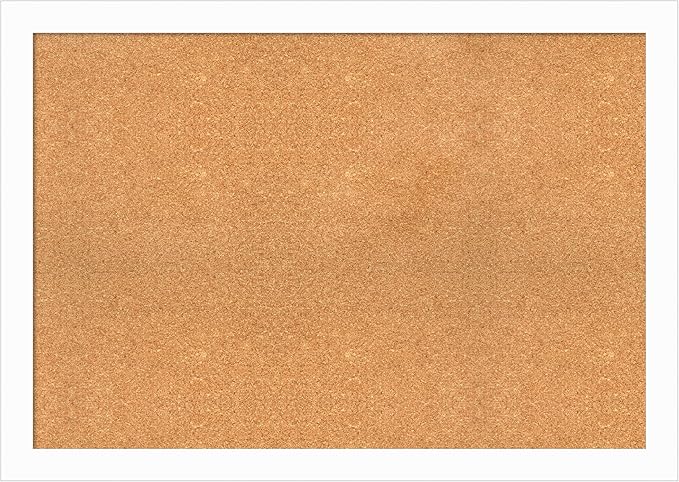 Amanti Art Natural Cork Board for Wall, 29x41 Vision Board with White Frame, Large Corkboard Office Decor for Home Organization, Casual Corkboard Pinboard to Display Items for Home Organization in-DeskLoop Office