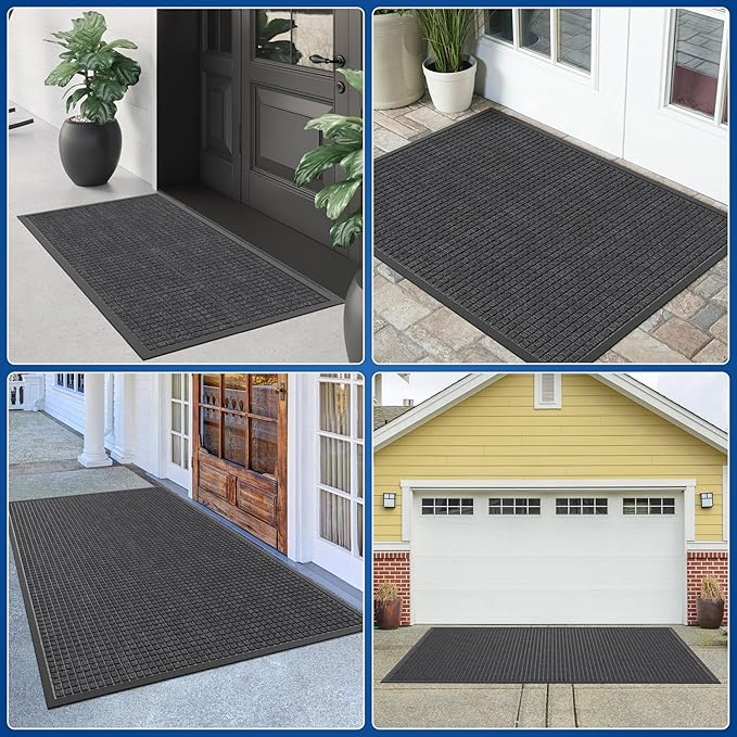 Durable Front Door Mat, 48" x 36" Heavy Duty Indoor Outdoor Doormat for Entryway, Non-Slip Rubber Backing, Stain and Fade Resistant Commercial Floor Mat for Home Office Entry-DeskLoop Office