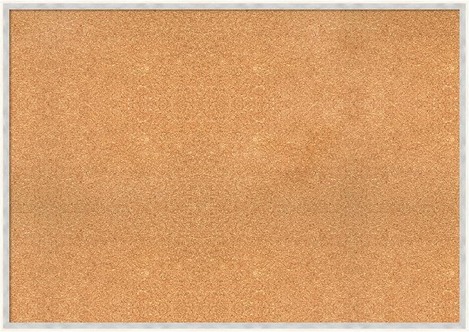 Amanti Art Natural Cork Board for Wall, 29x41 Vision Board with White Frame, X-Large Corkboard Office Decor for Home Organization, Modern Corkboard Pinboard to Display Items for Home Organization in-DeskLoop Office