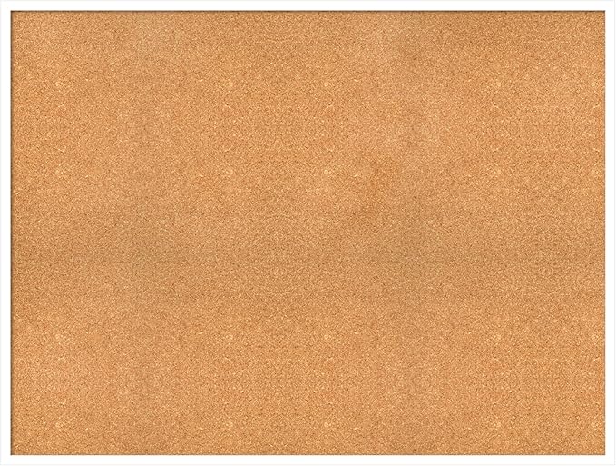 Amanti Art Natural Cork Board for Wall, 37x49 Vision Board with White Frame, Oversize Corkboard Office Decor for Home Organization, Modern Corkboard Pinboard to Display Items for Home Organization in-DeskLoop Office