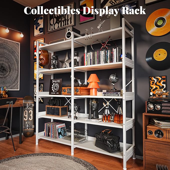 Huuger 5 Tier Bookshelf, Display Bookshelf - Image 6