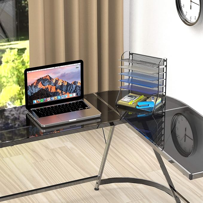 Simple Houseware 6-Tier Sliding File Organizer, Desk Letter Tray - Image 6
