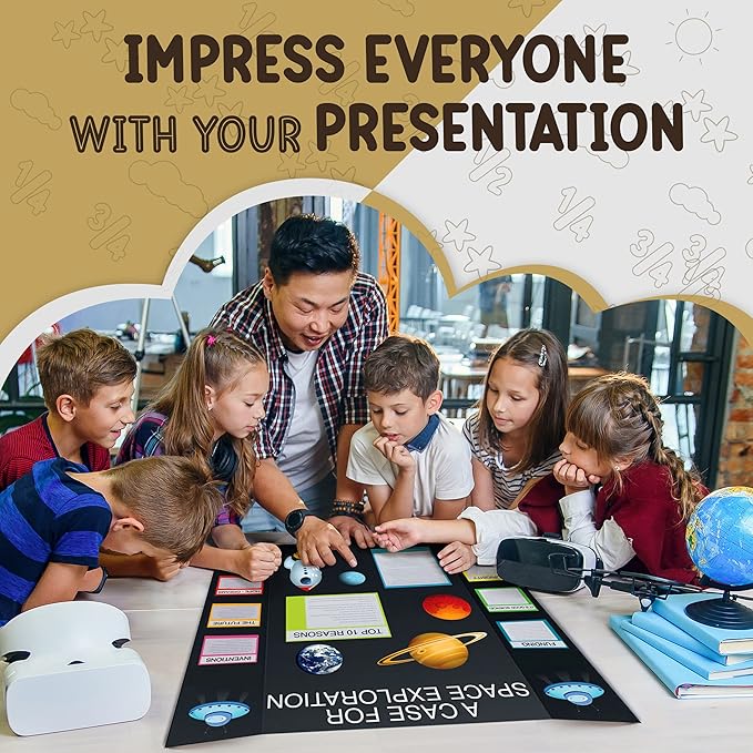 White Trifold Presentation Board 36" x 48" Self-Adhesive Science Subtitles - Image 4