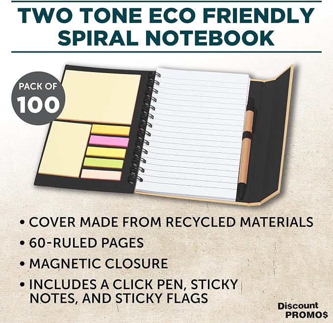 DISCOUNT PROMOS Custom Eco-Friendly Spiral Notebooks - Image 3
