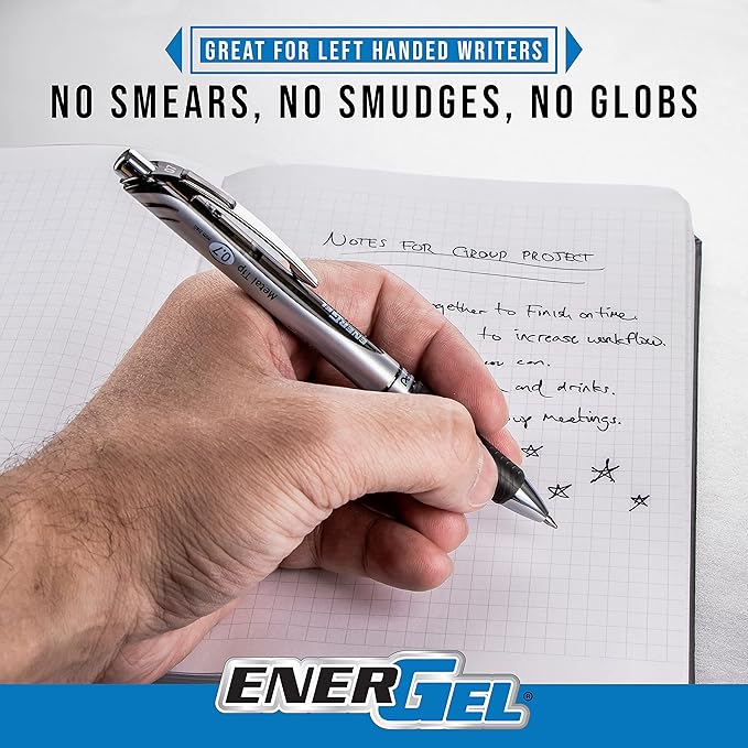 EnerGel RTX Retractable Liquid Gel Pen, Metal Tip, Medium Line, Box of 12 - Image 7