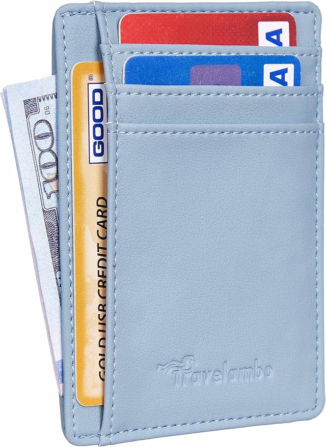 Travelambo Front Pocket Minimalist Leather Slim Wallet RFID Blocking Medium Size - Image 9