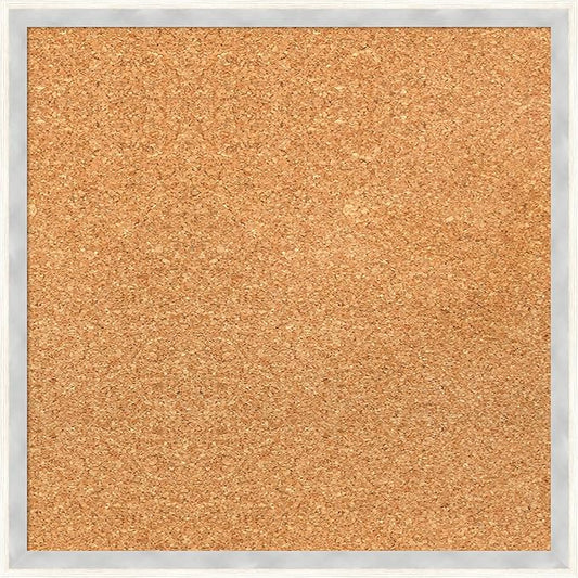 Amanti Art Natural Cork Board for Wall, 17x17 Vision Board with White Frame, Small Corkboard Office Decor for Home Organization, Modern Corkboard Pinboard to Display Items for Home Organization in-DeskLoop Office