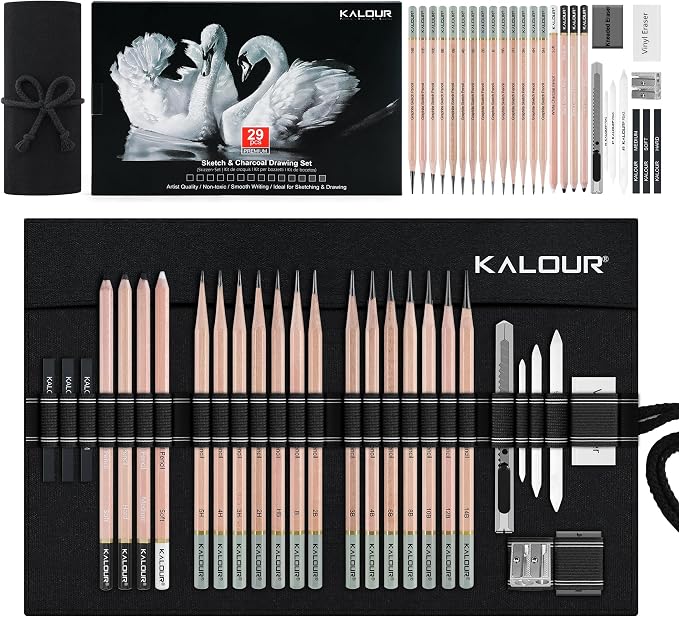 KALOUR 29 Pro Sketching Drawing Pencils Set by KALOUR