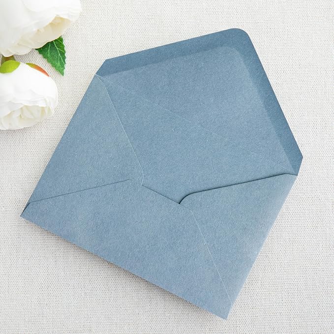 PONATIA 50 Pack A1 Envelopes, 3.63 x 5.2'' Dusty Blue Envelopes Perfect - Image 5