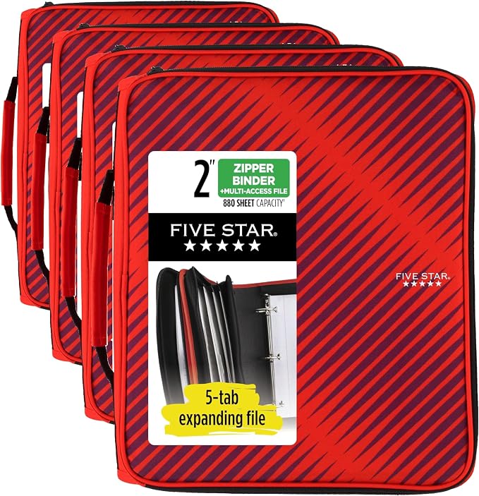 Five Star Zipper Binder, 2 Inch 3-Ring Binder by FiveStar