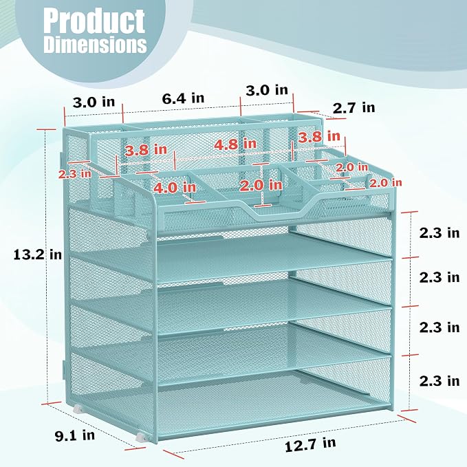 Docnest 5 Tier Mesh Desk Organizer - Image 2