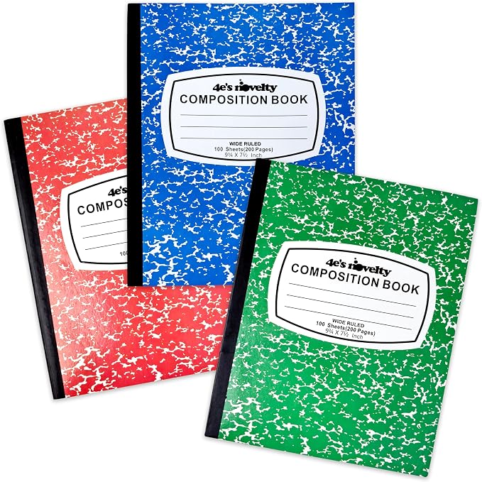 4E's Novelty Wide Ruled Composition Notebooks by 4EsNovelty