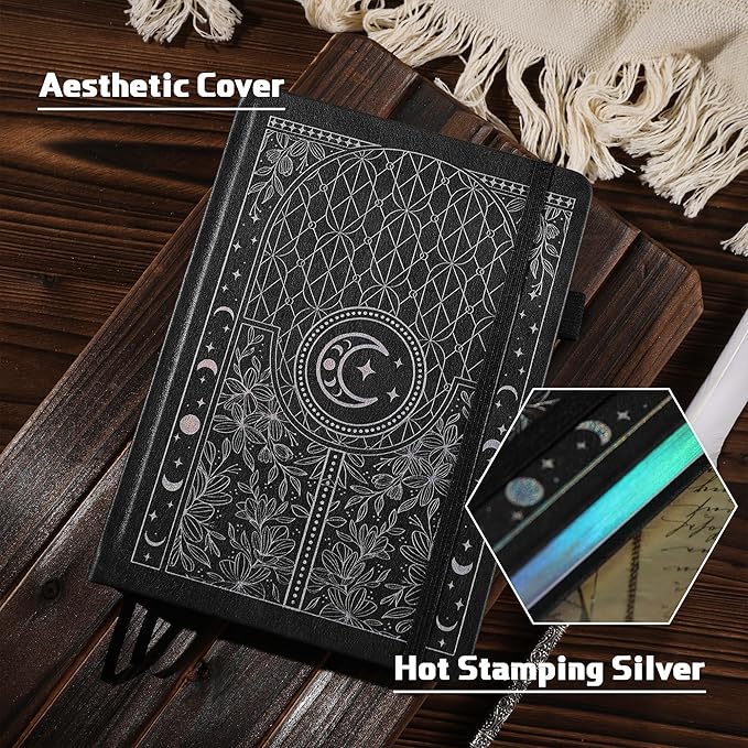 TIEFOSSI Bullet Dotted Journal Notebook, 160gsm 256 Numbered Thick Paper, A5 Hardcover Dotted Grid Diary for Women Men Work Writing, Bullet Dot Journaling, Drawing, 5.8 x 8.3 in-DeskLoop Office