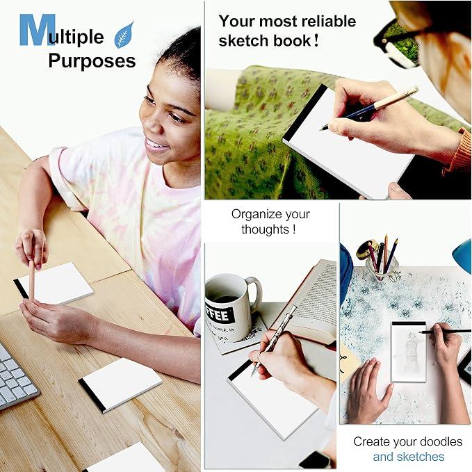 10 Pack Blank Notepad Ruled for Work 50 Sheets Study Servers Daily Planning | - Image 4