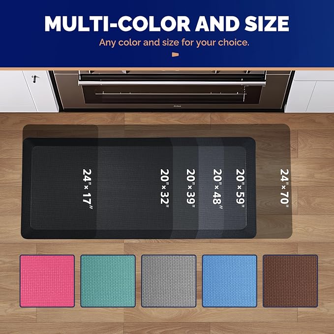 FEATOL Anti Fatigue Mat for Standing, 9/10 Extra Thick Ergonomic Standing Desk - Image 6