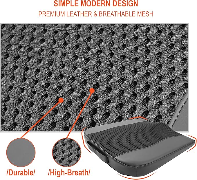 Car Seat Cushion, Comfort Memory Foam Car Cushions for Driving - Sciatica & Lower Back Pain Relief, Driver Seat Pillow for Auto, Office Chair, Wheelchair - 4D Mesh Black-DeskLoop Office